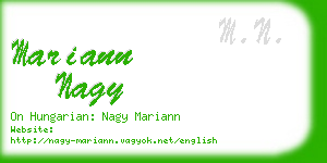 mariann nagy business card